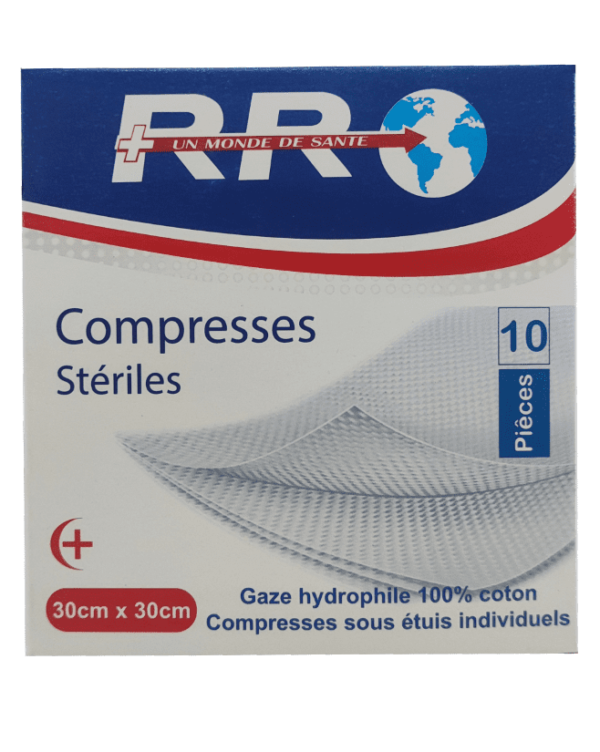 RR Compresses steriles 20*20cm/ 30*30cm/40*40cm 10 Unités